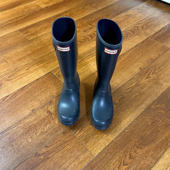 Hunter Original Rain Boots Kids’ Navy Wellington Boots Size 4 / 5 UNISEX - Picture 2 of 9